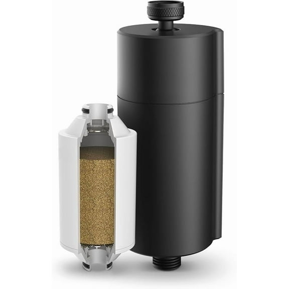 Shower Filter & Water Softener for Hard Water - Double Mesh Filtration with NSF Certified KDF - Reduces Chlorine, Impurities, Rust & Sediments