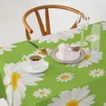 thumbnail image 2 of Odenmar Daisy Floral Round Tablecloth 60 Inch, Farmhouse Waterproof Table Cover, Rustic Flower Design for Dining Table, Kitchen, Party Indoor Outdoor, 2 of 7