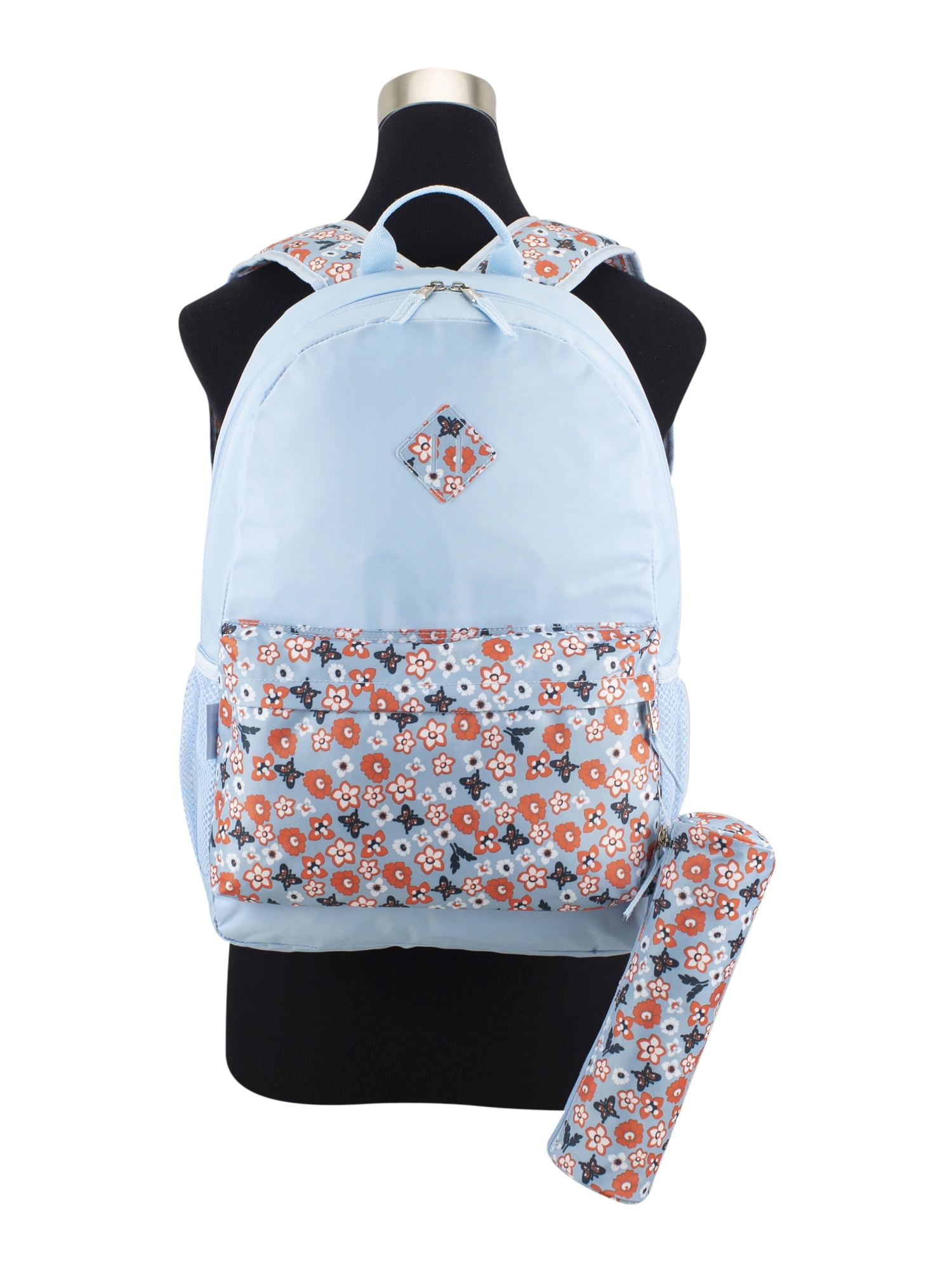 Eastsport Classic Dome Backpack with Matching Pencil Case, Butterfly Flowers