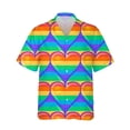 thumbnail image 5 of Camisas con estampado 3D de la bandera del arcoíris LGBT para hombres y mujeres, blusas de manga corta con solapa, estilo callejero, a la moda, con personalidad, para verano, 5 of 5