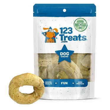 Natural Beef Collagen Bagel Peanut Butter Flavor for Dogs 3 inches - 6 Count