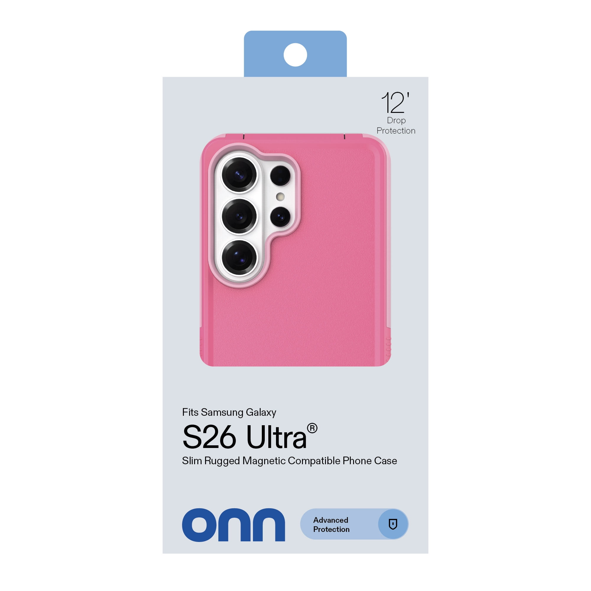 onn Magnetic Compatible Slim Rugged Phone Case for Samsung Galaxy S26 Ultra - Pink