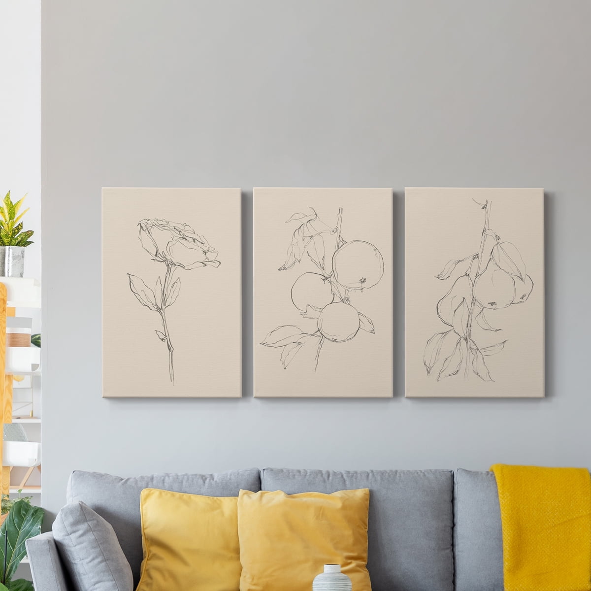 Floral Contour Study IV Premium Gallery Wrapped Canvas - Ready to Hang - 12 x 18 Each