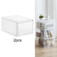 thumbnail image 3 of Caja de zapatos apilable de 2 piezas, organizador con cierre magnético, panel transparente para garaje, 3 of 9