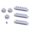 thumbnail image 1 of MERIGLARE 3pcs Pickup Covers+3pcs Knobs+1pc Toggle Tip Set for Electric Guitar White, 1 of 9