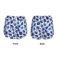 thumbnail image 3 of Yiaed Blue Roses Print Women's Running Shorts with Liner 3 Zipper Pockets Elastic Workout Athletic Gym Yoga Shorts-Medium, 3 of 7