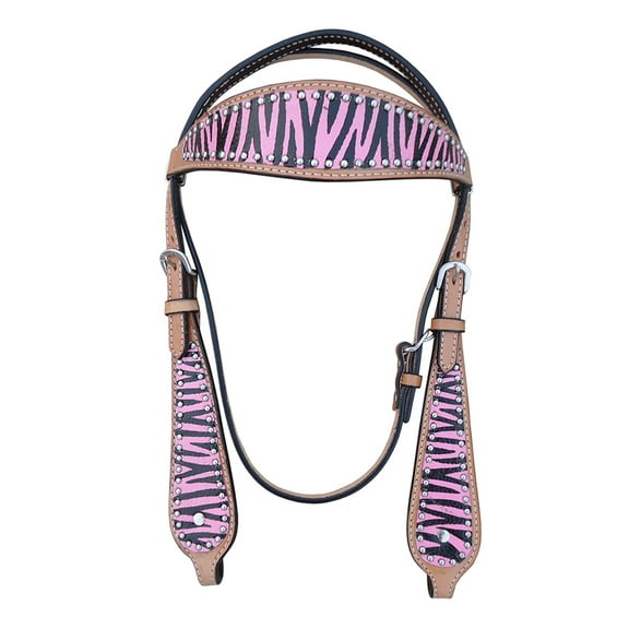 HILASON Western Horse Leather Headstall Tack Zebra
