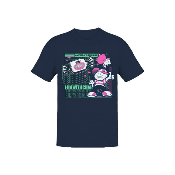 Officially Licensed Dubble Bubble Fun with Gum Design Men's T-shirt