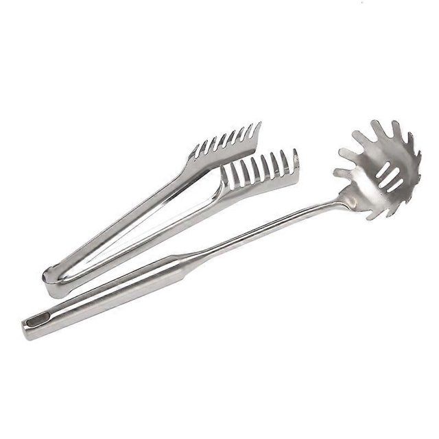 2 Pieces Stainless Steel Spaghetti Server Set Stainless Steel Spaghetti Pasta Tong Pasta Spoon Server Fork