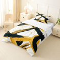 thumbnail image 2 of Homewish Gold Black Circle Twin Comforter Sets,Aesthetic Geometric Bedding Set,Reversible,2 Pieces,1 Comforter and 1 Pillowcase, 2 of 7