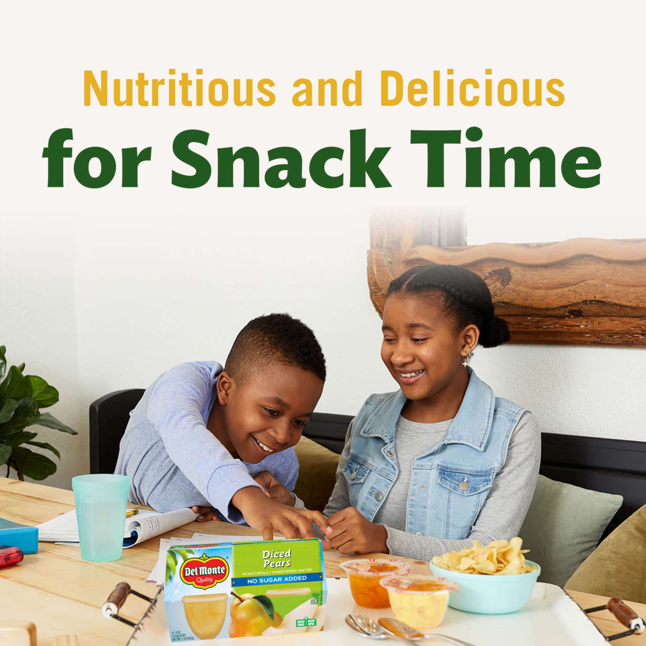 Del Monte Pineapple Tidbits in 100% Juice Fruit Cup Snacks 4 oz Cup (Pack of 4)