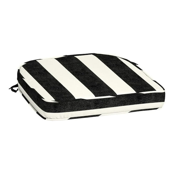 ProFoam Outdoor Seat Cushion 19x20, Onyx Black - Patio Furniture Replacement, Rounded Back, UV & Water Resistant