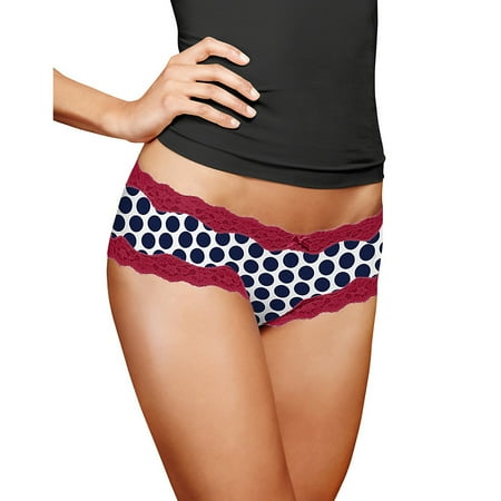 Maidenform Womens Cheeky Panty Micro with Scallop Lace Trim Hipster Panty
