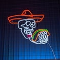 thumbnail image 5 of Handmadetneonsign Mexican Skull Eat Taco Neon Sign, Mexican Food Wall Art Decor, Tacos Store Wall Decor, 5 of 5