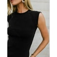thumbnail image 5 of Women'S Summer Cap Sleeve Slim Fitted Knit Basic Casual Ribbed Tank Tops black S, 5 of 8