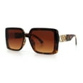 thumbnail image 5 of Womens Rhinestone Jewel Hinge Rectangle Rimless Butterfly Diva Sunglasses Tortoise - Brown, 5 of 7