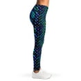thumbnail image 4 of Turquoise Dragon Scales Pattern Print Leggings, Dragons Sexy Yoga Leggings For Women., 4 of 5
