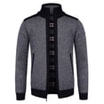 thumbnail image 1 of IROINNID Men's Cardigan Zip Up Long Sleeve Solid Color Leisure Fleece Sweater Knitwear Autumn And Winter Thicken Warmth Jacket, 1 of 6