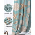 thumbnail image 3 of Blue Summer Starfish Blackout Curtains for Bedroom Living Room Darkening Curtains 63 Inches Long Ocean Conch Shell Beach Window Curtain 2 Panels Set Insulated Window Treatment Grommet Drapes 42"x63", 3 of 9