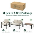 thumbnail image 6 of Zinus Dillon 4 Piece Aluminum and Poly Lumber Outdoor Conversation Set, Black, 6 of 12