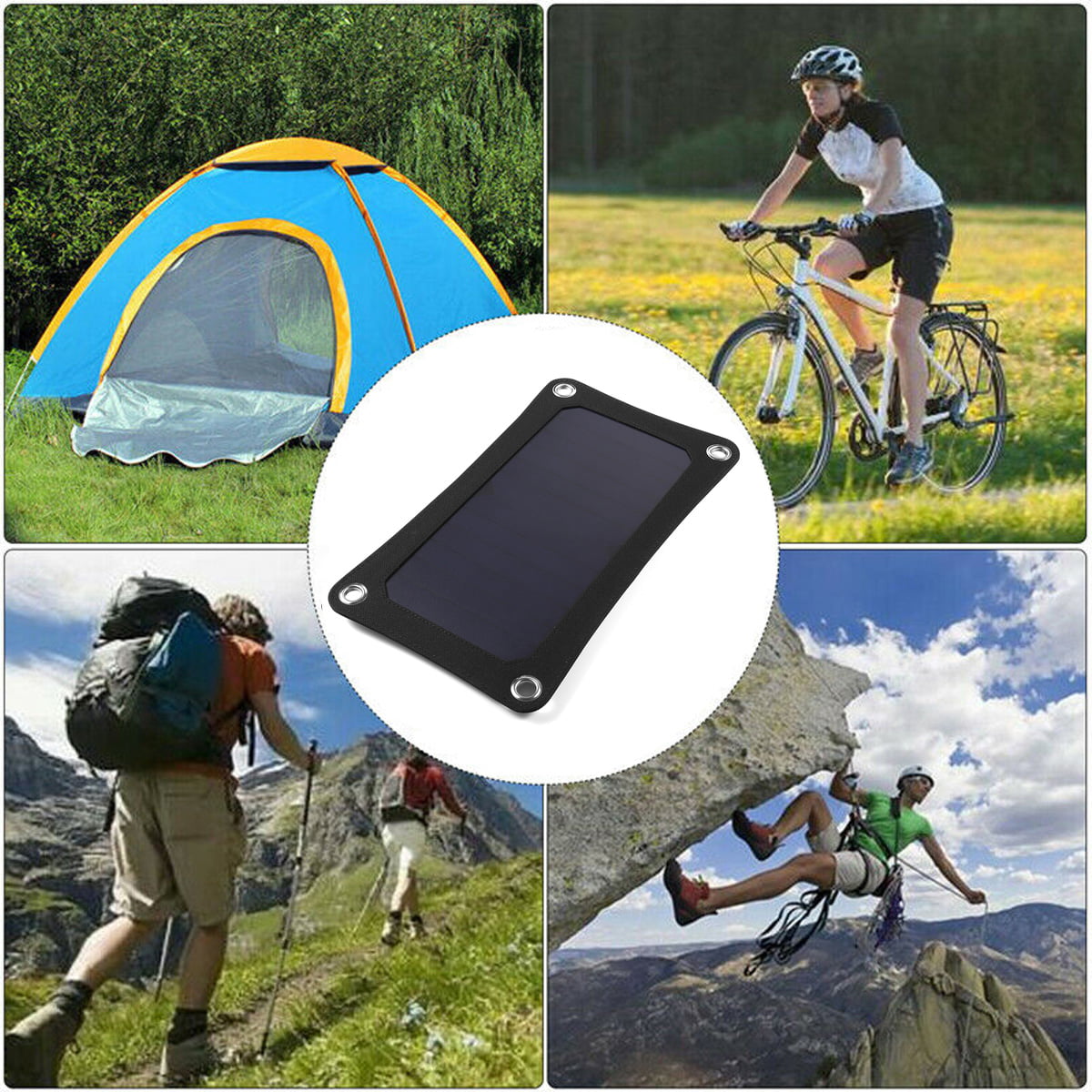 Details about   32W 5V Portable Solar Panel Phone Charger Power Bank USB Port Outdoor Camping