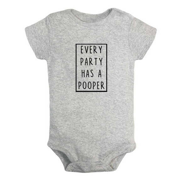 Baby Unisex Every Party Has A Pooper Funny Rompers Newborn Bodysuits Infant Jumpsuits Kids Clothes Graphic Outfits