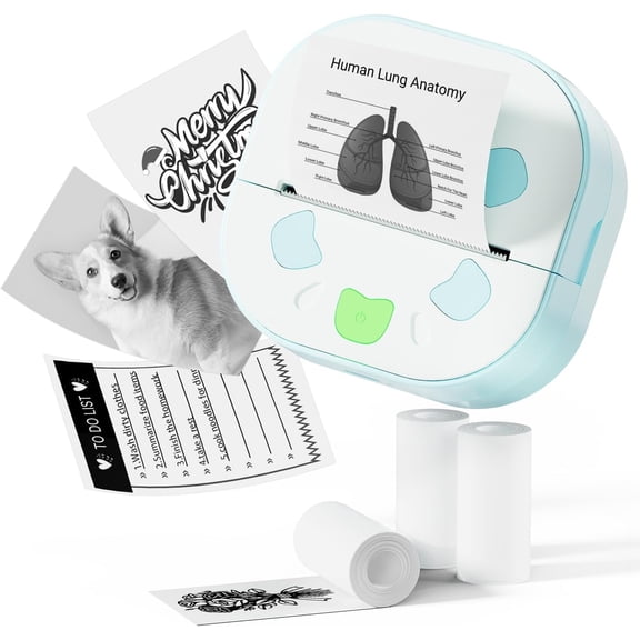Sticker Printer, Bluetooth Sticker Maker with 3 Rolls Paper, Bluetooth Thermal Sticker Maker Machine, Portable Sticker Printer for DIY Creation, List, Work Plan, Photos, Study Notes