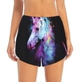thumbnail image 2 of Pofeuu Rainbow Spotted White Horse Print Women's Athletic Shorts Running Workout Shorts Tummy Control Quick Dry Gym Shorts with Pockets Double layer sports shorts-XX-Large, 2 of 7