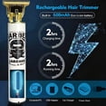 thumbnail image 6 of LARGNER 4-in-1 Professional Barber Hair Clippers for Men, Cordless Haircut & Grooming Kit with Zero-Gapped T-Blade, Foil Shaver & Nose Trimmer, LED Display, Gift for Him, White, 20-Piece, 6 of 12