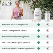 Optimum Magnesium™ - Magnesium Lysinate Glycinate Chelate Supplement, Di-Magnesium Malate Supplement by Pure TheraPro Rx - 120 Vegan Capsules