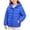 Blue, variant on Teen Girls Quilted Jacket Full Zip Thicken Winter Coats Solid Color Long Sleeve Puffer Jacket Orange Size 5-6Years