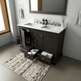 thumbnail image 4 of Dukes 48 in W Espresso Double Vanity, Carrara Marble Top, Faucet Set, and 46 in Mirror, 4 of 10