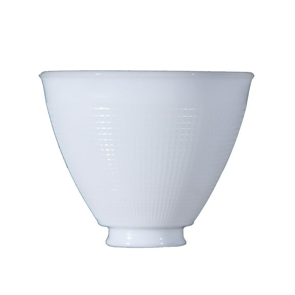 B&P Lamp 6 Inch Top Diameter I.E.S Style White Opal Glass Reflector Shade With Waffle Pattern Glass - Perfect Replacement for Antique Style Floor Lamps