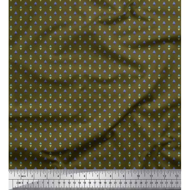 Soimoi Rayon Fabric Triangle Shirting Printed Fabric 1 Yard 42 Inch Wide