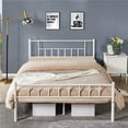 thumbnail image 2 of Yaheetech Metal Bed Frame with Headboard & Footboard,Queen Size, White, 2 of 6