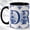 Black, variant on Blue Line DR Initials Coffee Mug, Sunflower Monogram Mug, Ceramic 11 oz