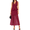 Burgundy, variant on Women Patchwork Office Lady 2 Pieces Set Sleeveless V Neck Blazer Vest and Long Mesh Skirt