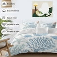thumbnail image 5 of Summer Ocean Life Duvet Cover Set California King Size Marine Coral Starfish Lines Soft Lightweight Comforter Covers 4 Piece Bedding Set with 1 Duvet Cover 1 Bed Sheet & 2 Pillow Shams, 5 of 8
