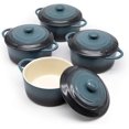 thumbnail image 5 of Kook Ceramic Mini Cocotte Set, 12 Oz, Set of 4, Stone Ombre, 5 of 8