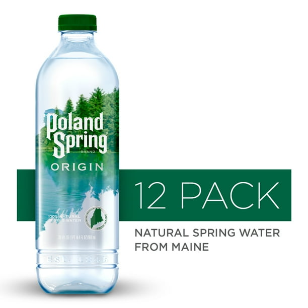 Poland Spring Origin, 100 Natural Spring Water, 900mL recycled plastic