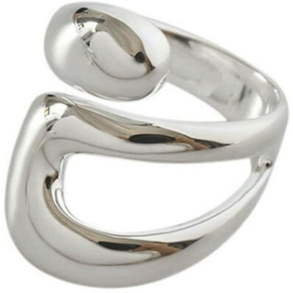 Adjustable Sterling Silver Rings 925 Double Lines Shape Personality Ring Fine for Women Party Accessories
