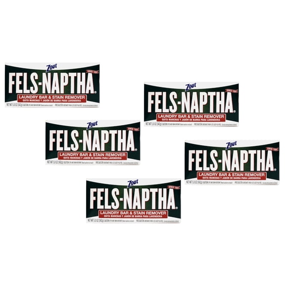 Zout Fels-Naptha Laundry Bar & Stain Remover, 5 OZ, Pack of 5