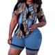 thumbnail image 1 of Gibobby Blusas De Manga Larga Conjuntos de entrenamiento para mujer, conjuntos casuales a juego de 2 piezas, conjunto de pijama con pantalones cortos de Yoga de cintura alta y corto（Azul marino， XXXL), 1 of 4
