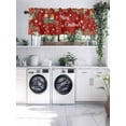 thumbnail image 5 of Christmas Bird Valances for Windows, Poinsettia Floral Holly Fruit Xmas Ball Red Light Filtering Window Treatment Valances, Rod Pocket Small Curtains for Kitchen/Bathroom, 42"x12", 5 of 9