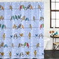thumbnail image 3 of Shower Curtain Bathroom Set Birds Sparrows on Cables Waterproof Fabric Shower Curtains with Grommets&Hooks, White Snow Points Privacy Bath Curtain for Bathtub 72x72in, 3 of 9