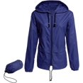 thumbnail image 1 of HTOOQ Imperméable Léger pour Femmes avec Capuche Noir Vestes de Pluie Pliables, 1 of 5