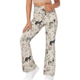 thumbnail image 4 of WOYY Girls Athletic Flare Pants High Waisted Stretch Yoga Pants Cute Trousers, White, Sizes 1-14, 4 of 4