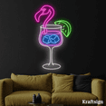 thumbnail image 3 of Craftnamesign Flamingo Cocktail Neon Sign, Flamingo Lover Gifts, Bar Decor, 3 of 4