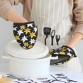 thumbnail image 2 of Yellow White Lilies Flowers Oven Mitts Heat Resistant, Soft Lining Silicone Mini Oven Mitts with HangingLoop, Kitchen Oven Gloves Heat Resistant 500℉ for Cooking Baking Microwave, 2 of 7