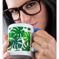 thumbnail image 2 of 3dRose, Image of Closeup Of Tropical Leaves On White Background, 15oz Two-Tone Blue Mug, 2 of 7